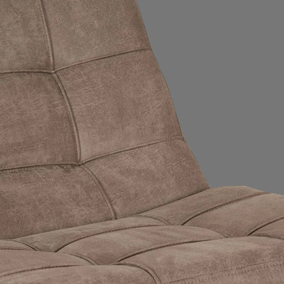 LABEL51 Fauteuil Alvar - Taupe - Micro Suede - 57x53x83 Cm 6 LABEL51 Fauteuil Alvar - Taupe - Micro Suede - 57x53x83 Cm - Afbeelding 6