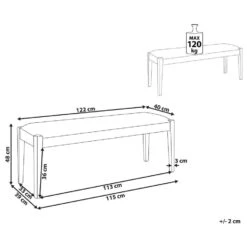 ELYRIA - Bankje - Grijs - Polyester -Leenbakker Winkel 77e11e9ba216472989c0411b57de8731