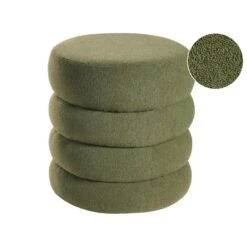 SUMPTER - Poef - Groen - Bouclé -Leenbakker Winkel 7820339c731e48488a0e3769288c62a0