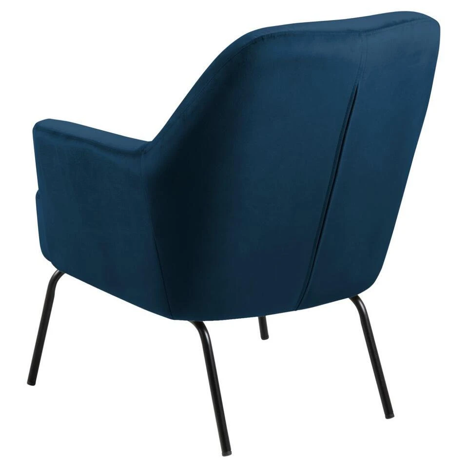 Fauteuil Blauw Stof - 75x75x83cm - Naven 4 Fauteuil Blauw Stof - 75x75x83cm - Naven - Afbeelding 4