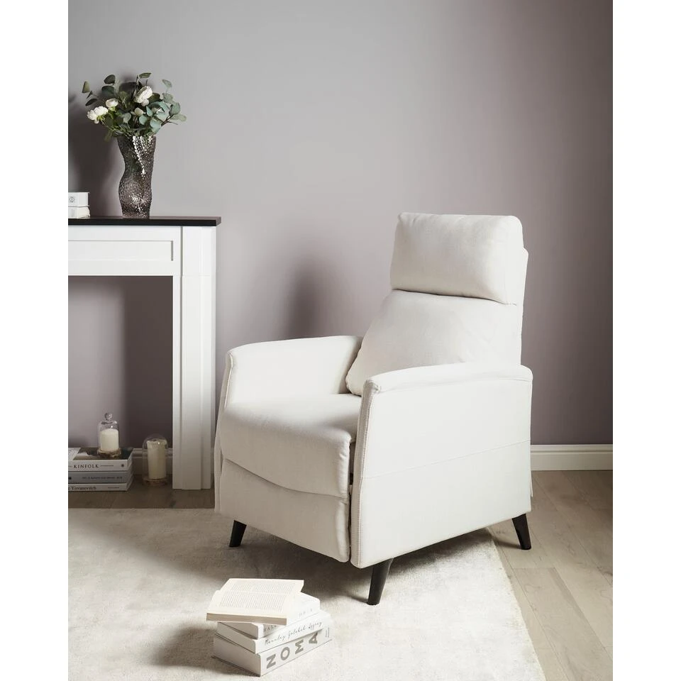 SELVIK - Relaxfauteuil - Gebroken Wit - Stof 2 SELVIK - Relaxfauteuil - Gebroken Wit - Stof - Afbeelding 2