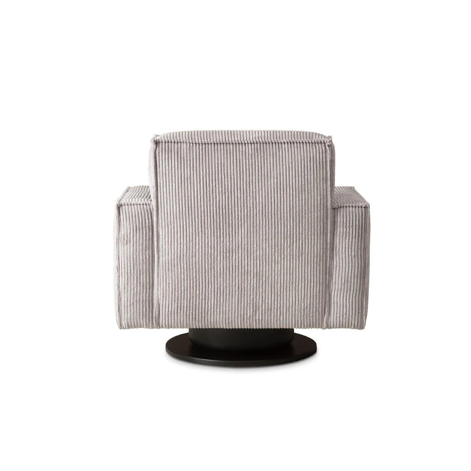 Draaifauteuil Stuttgart Met Armleuning - Ribcord - Lichtgrijs 4 Draaifauteuil Stuttgart Met Armleuning - Ribcord - Lichtgrijs - Afbeelding 4