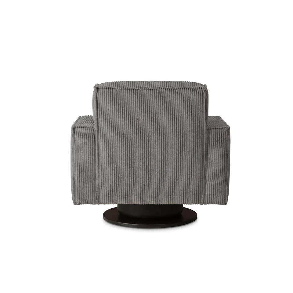 Draaifauteuil Stuttgart Met Armleuning - Ribcord - Antraciet 4 Draaifauteuil Stuttgart Met Armleuning - Ribcord - Antraciet - Afbeelding 4