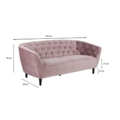 Bank Thyrza 3-zits - Fluweel - Oudroze 6 Bank Thyrza 3-zits - Fluweel - Oudroze -Leenbakker Winkel 81017435 6900