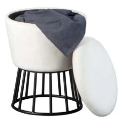 Kruk Ireen - Wit/zwart - 42x34x34 Cm 10 Kruk Ireen - Wit/zwart - 42x34x34 Cm -Leenbakker Winkel 81021745 0300