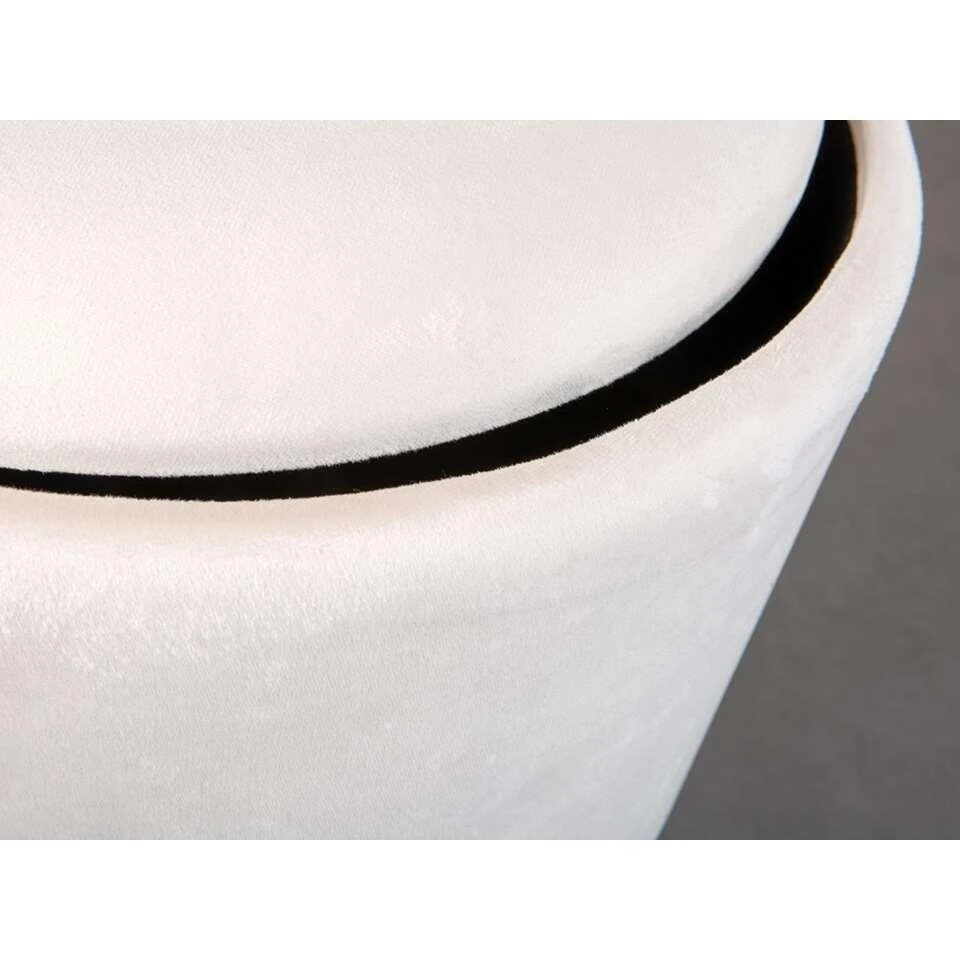 Kruk Ireen - Wit/zwart - 42x34x34 Cm 5 Kruk Ireen - Wit/zwart - 42x34x34 Cm - Afbeelding 5