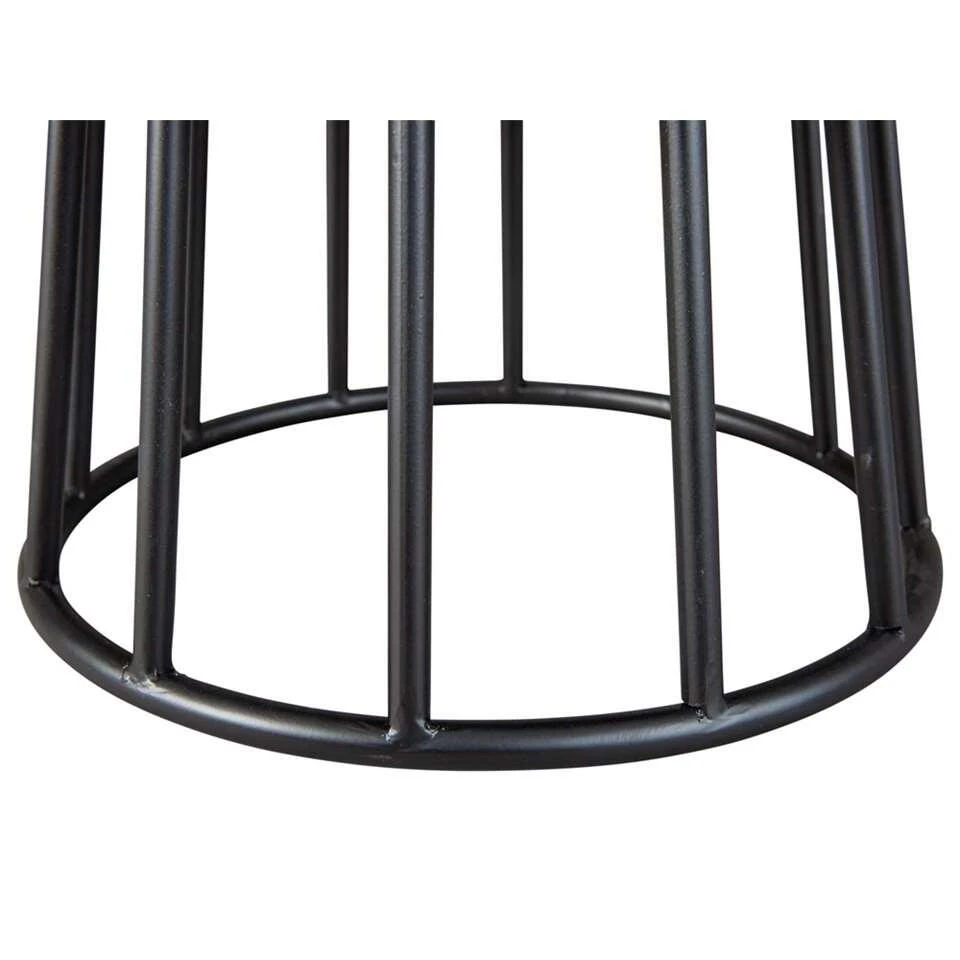 Kruk Ireen - Wit/zwart - 42x34x34 Cm 6 Kruk Ireen - Wit/zwart - 42x34x34 Cm - Afbeelding 6