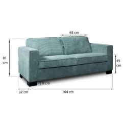 Bank Stuttgart 2-zits - Ribcord - Petrol -Leenbakker Winkel 81023417 9600