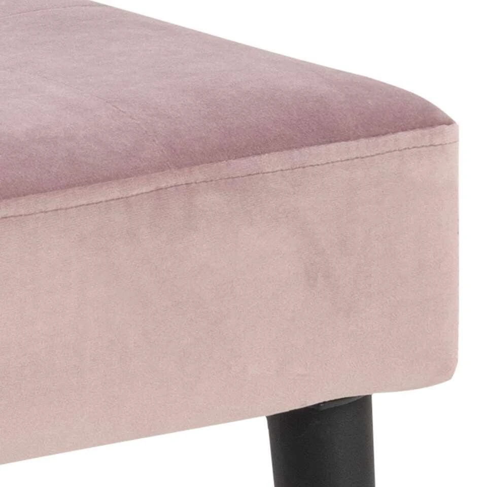 Bankje Gaby - Fluweel - Roze - 45x95x38 Cm 3 Bankje Gaby - Fluweel - Roze - 45x95x38 Cm - Afbeelding 3