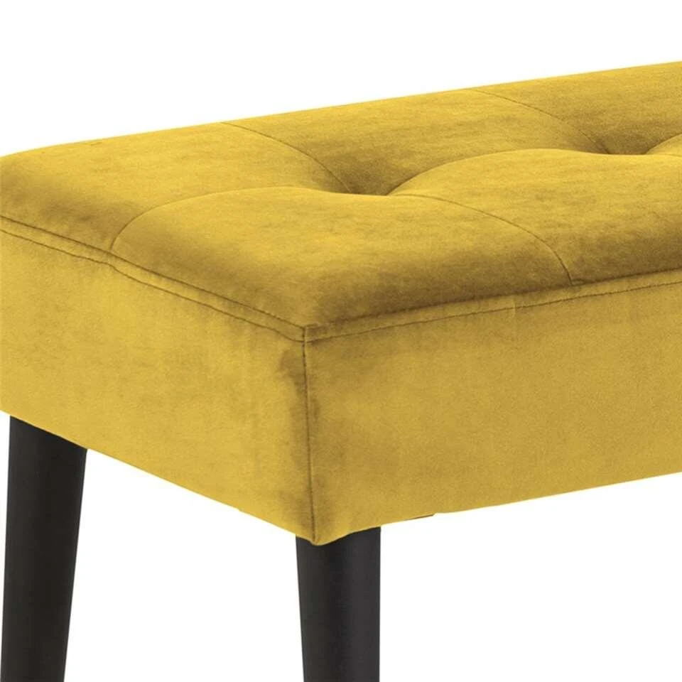 Bankje Gaby - Stof Vic - Geel - 45x95x38 Cm 2 Bankje Gaby - Stof Vic - Geel - 45x95x38 Cm - Afbeelding 2