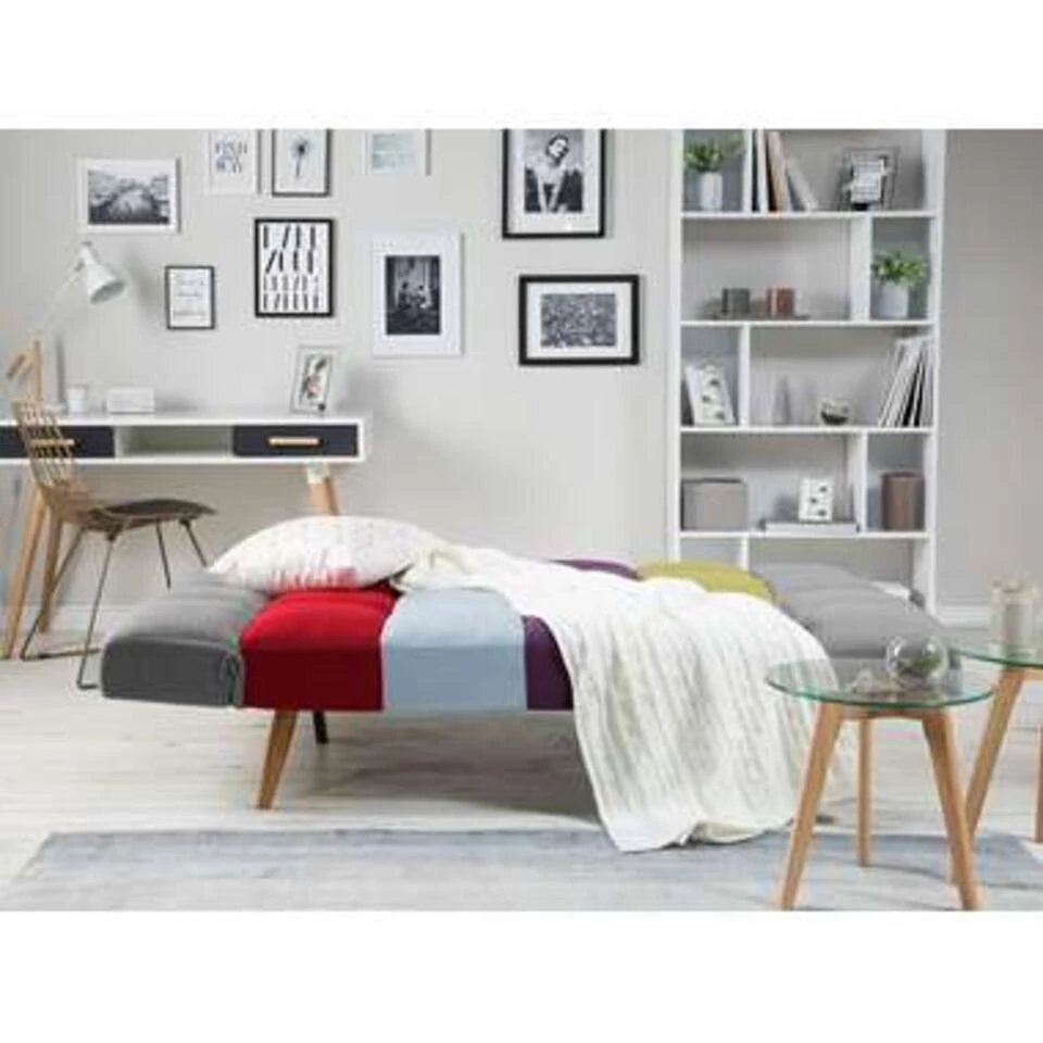 Beliani Driezitsbank - INGARO Multicolor Polyester 3 Beliani Driezitsbank - INGARO Multicolor Polyester - Afbeelding 3