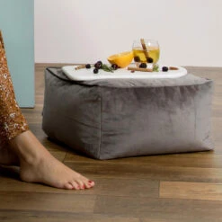 Icon Zitzak En Poef Sirena - Zitzak Velvet - Houtskool -Leenbakker Winkel 826036e9a40942c4aeee8e34fa149165