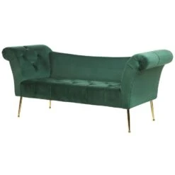 NANTILLY - Chaise Longue - Groen - Symmetrisch - Fluweel -Leenbakker Winkel 836ec241199640019ba411e60007950c