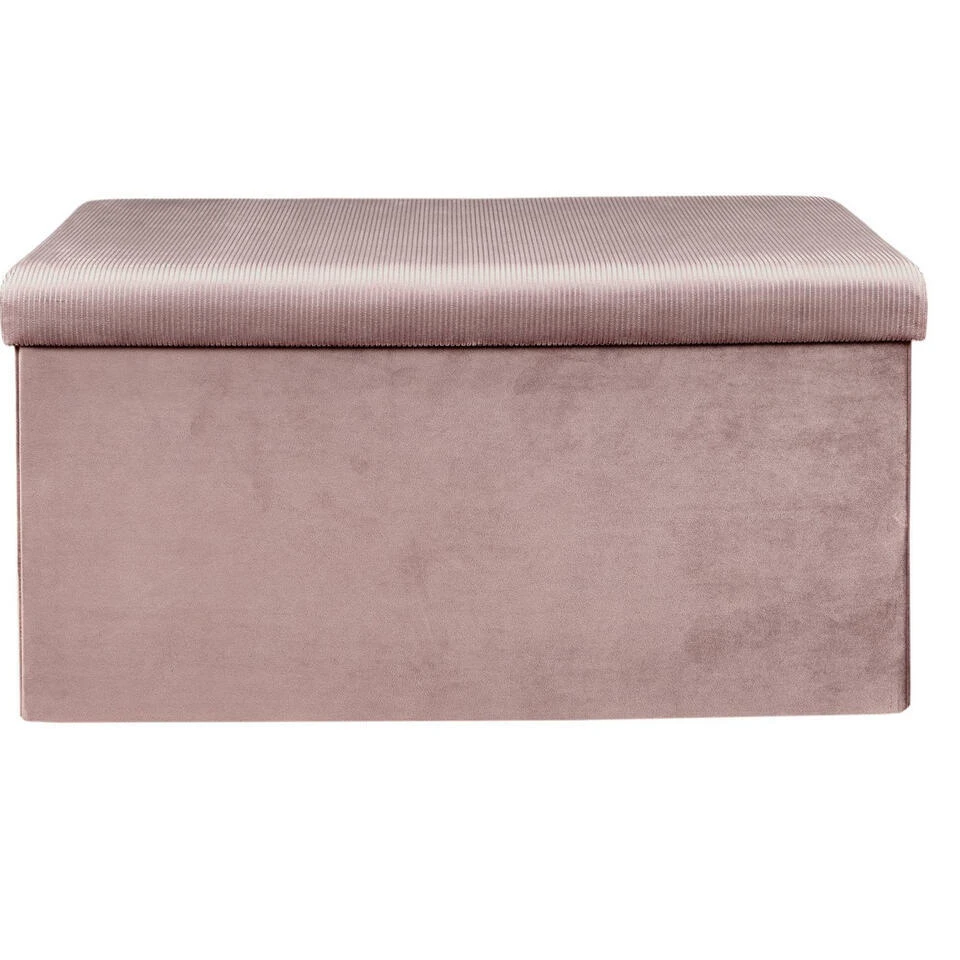 Home Deco Poef Velvet - Opbergbox - Oud Roze - 76 X 38 Cm 5 Home Deco Poef Velvet - Opbergbox - Oud Roze - 76 X 38 Cm - Afbeelding 5