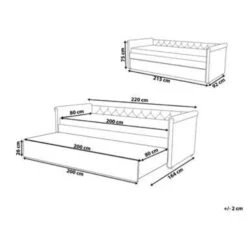 Beliani Kinderbed LIBOURNE - Grijs Polyester -Leenbakker Winkel 8440d7246cd44b989478c14e7ae0dd94