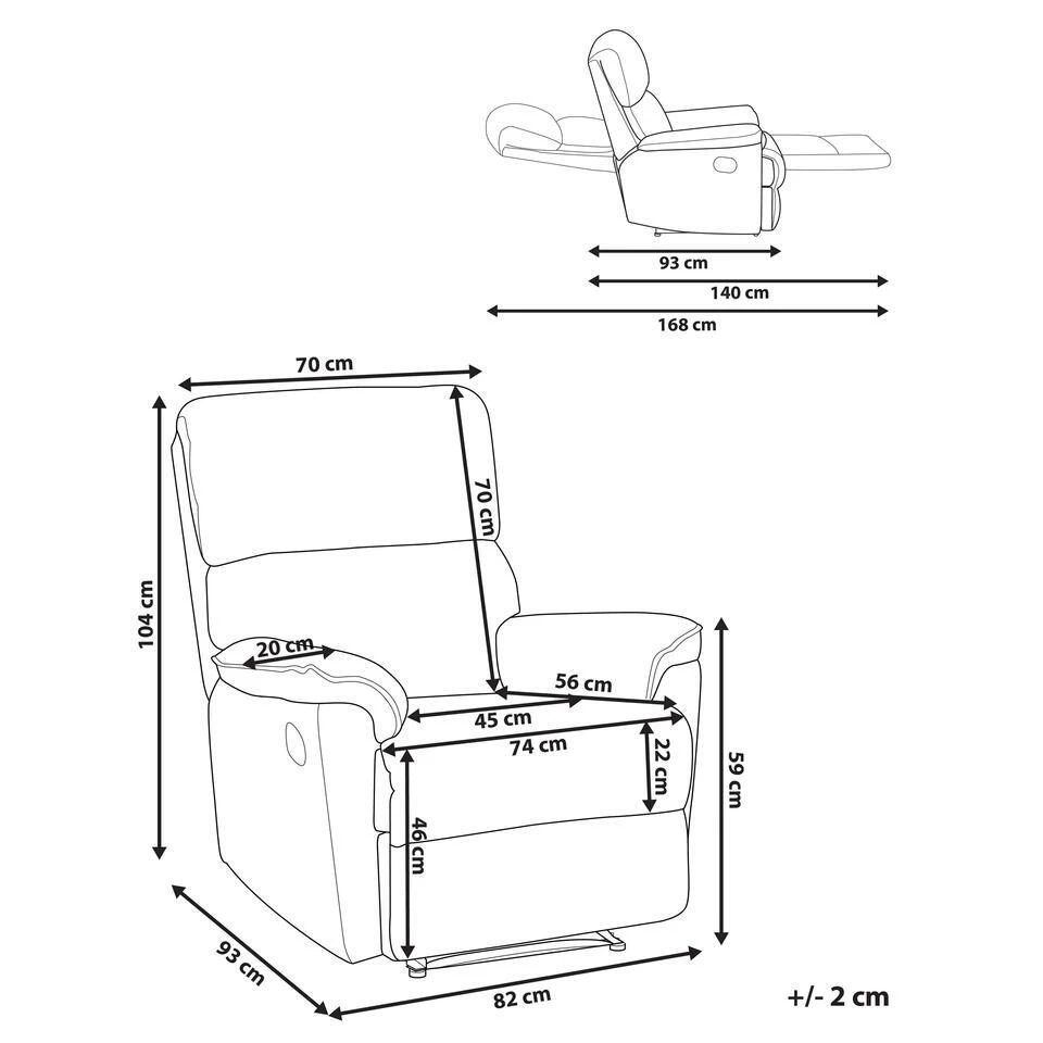 EVERTON - TV-fauteuil - Grijs - Polyester 3 EVERTON - TV-fauteuil - Grijs - Polyester - Afbeelding 3