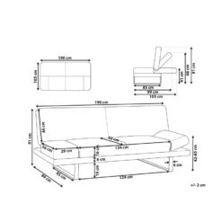 Beliani Slaapbank - YORK Beige Polyester -Leenbakker Winkel 88c119dc233244f9a3b657317f8bd1ad