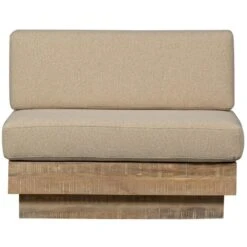 WOOOD Balk Muurbankje Incl. Kussens - Hout - Naturel - 87x107x66 -Leenbakker Winkel 89007e802e7043579a84a0033e7ced57