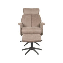 LABEL51 Fauteuil Verdal - Taupe - Micro Suede - Incl. Hocker - 79x77x109 Cm -Leenbakker Winkel 897649473cef45ff96a6b7e85ab6d31b