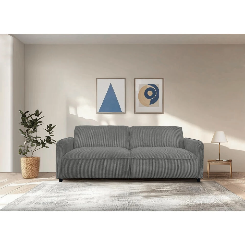 Alicia - Slaapbank 3-zits In Grijze Stof 5 Alicia - Slaapbank 3-zits In Grijze Stof - Afbeelding 5