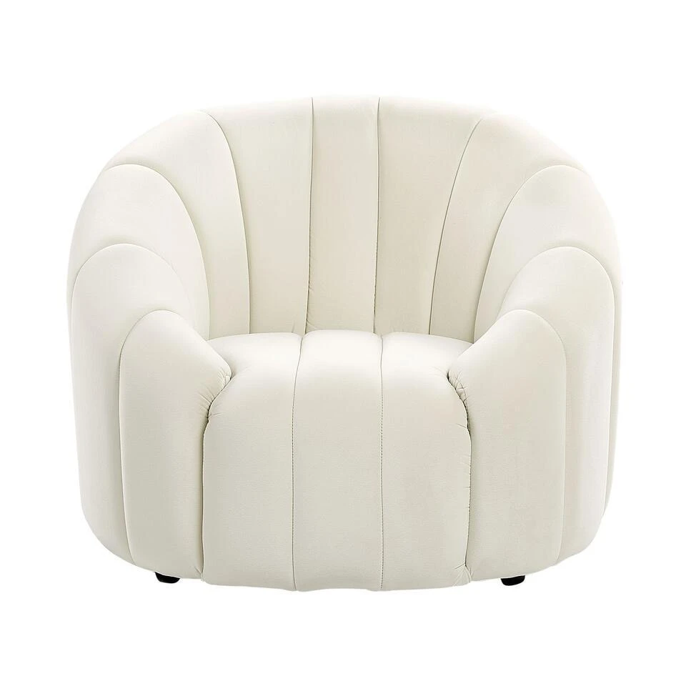 MALUNG - Fauteuil - Crème - Fluweel 5 MALUNG - Fauteuil - Crème - Fluweel - Afbeelding 5