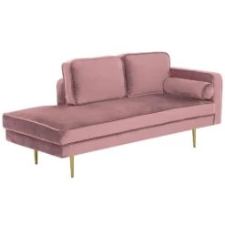 MIRAMAS - Chaise Longue - Roze - Rechterzijde - Fluweel -Leenbakker Winkel 8b741570defd45359af448d4bc45ebae
