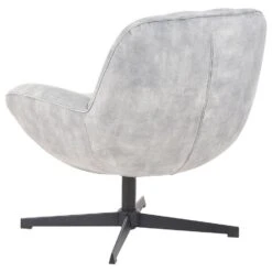 LIA - Fauteuil Met Hocker - Grijs - Fluweel -Leenbakker Winkel 8ca985209e914159b833bf58e35eef9a