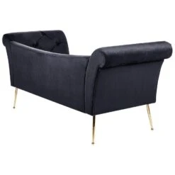 NANTILLY - Chaise Longue - Zwart - Fluweel -Leenbakker Winkel 8d7d52daed264031bff80da61c08a49c