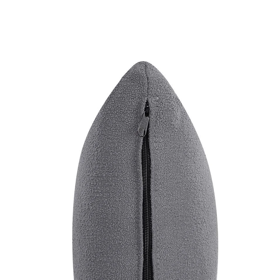 CHEVANNES - Chaise Longue - Donkergrijs - Bouclé 12 CHEVANNES - Chaise Longue - Donkergrijs - Bouclé - Afbeelding 12