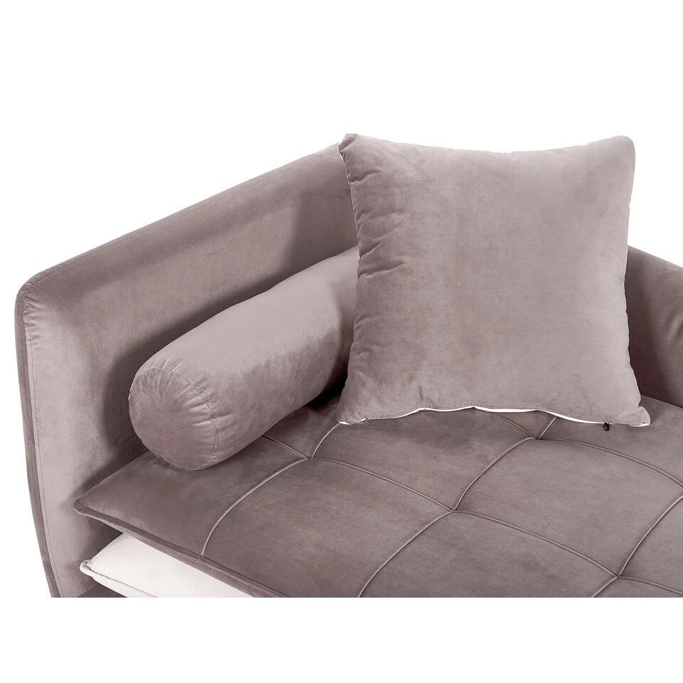 GONESSE - Chaise Longue - Bruin - Linkerzijde - Polyester 8 GONESSE - Chaise Longue - Bruin - Linkerzijde - Polyester - Afbeelding 8