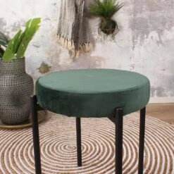 DS4U - Mika Velvet Kruk Groen -Leenbakker Winkel 9113642750d7410e9964eee13ad0d7f8