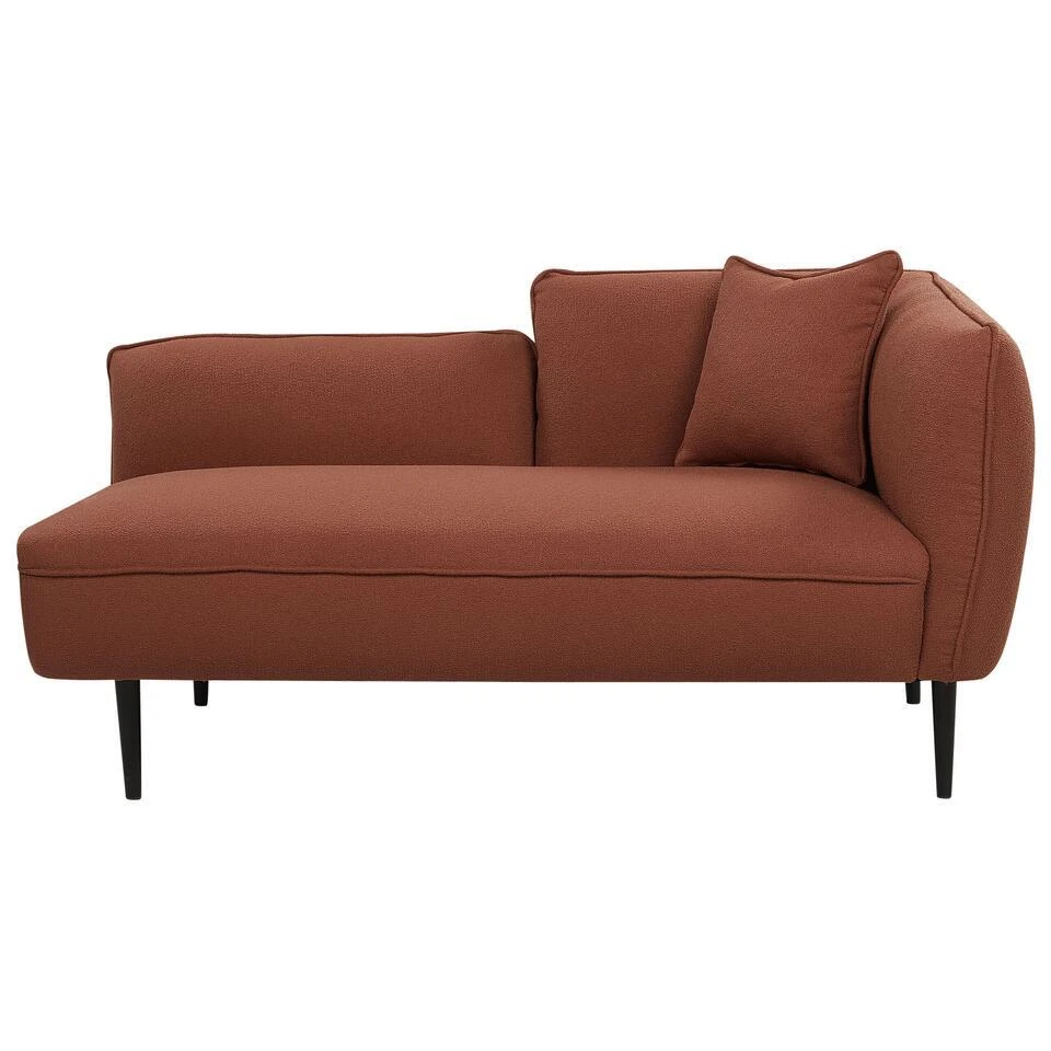 CHEVANNES - Chaise Longue - Donkerrood - Bouclé 4 CHEVANNES - Chaise Longue - Donkerrood - Bouclé - Afbeelding 4