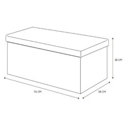 Home Deco Poef Chique - Opbergbox - Donkergrijs - 76 X 38 Cm -Leenbakker Winkel 91b11702bdce43109c90ffc93e0651fe