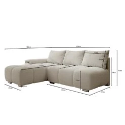 Meubella - Broome - Hoekbank 3-zits - Beige Teddystof - Links -Leenbakker Winkel 9422935ab30e49708af5d8e8d61273d2