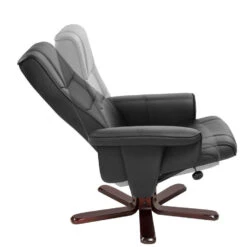 Tectake TV-fauteuil Met Krukje Model I, Zwart/bruin -Leenbakker Winkel 947fd82654834f85ab62b02287c2fd1b
