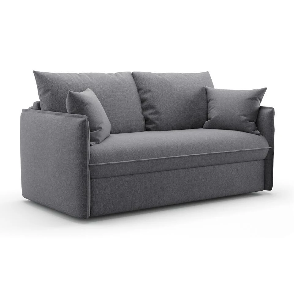 CALICOSY - Slaapbank MIRA - Grijs - 90x185x104 Cm 5 CALICOSY - Slaapbank MIRA - Grijs - 90x185x104 Cm - Afbeelding 5