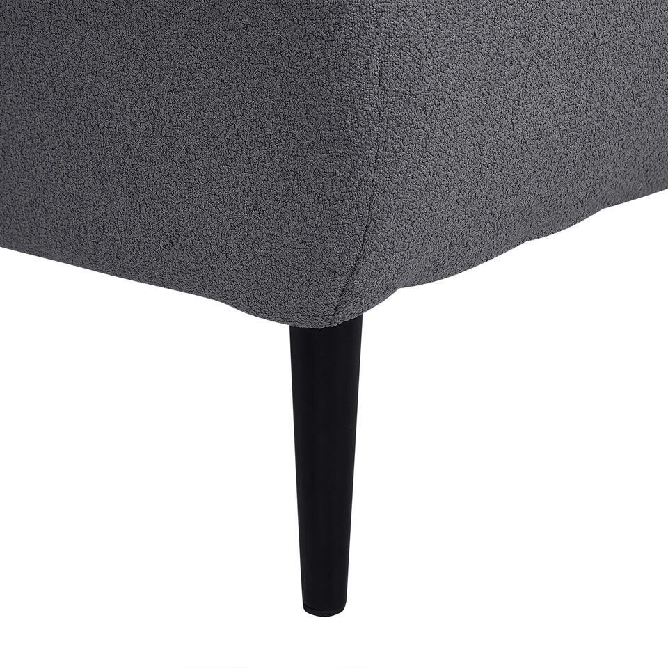 CHEVANNES - Chaise Longue - Donkergrijs - Bouclé 10 CHEVANNES - Chaise Longue - Donkergrijs - Bouclé - Afbeelding 10