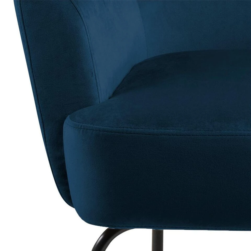 Fauteuil Blauw Stof - 75x75x83cm - Naven 7 Fauteuil Blauw Stof - 75x75x83cm - Naven - Afbeelding 7