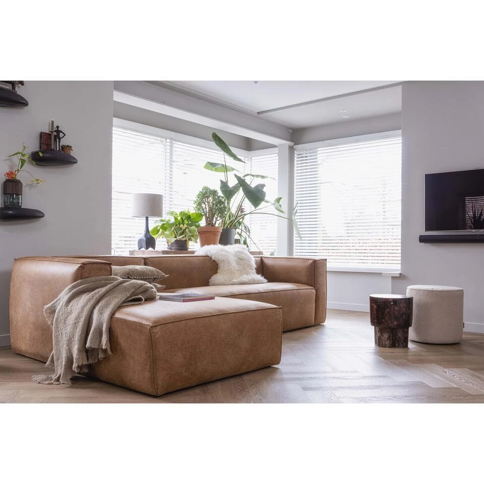 WOOOD Bean Hoekbank Rechts - Recycle Leer - Cognac - 73x305x96 2 WOOOD Bean Hoekbank Rechts - Recycle Leer - Cognac - 73x305x96 - Afbeelding 2