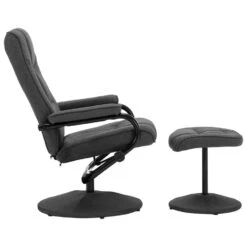 VidaXL Fauteuil Verstelbaar Met Voetenbankje Stof Donkergrijs -Leenbakker Winkel 98df20ae8c5141e4b8edf1a30d4cbed7
