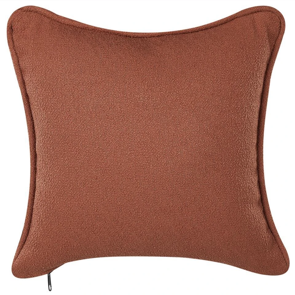 CHEVANNES - Chaise Longue - Donkerrood - Bouclé 10 CHEVANNES - Chaise Longue - Donkerrood - Bouclé - Afbeelding 10