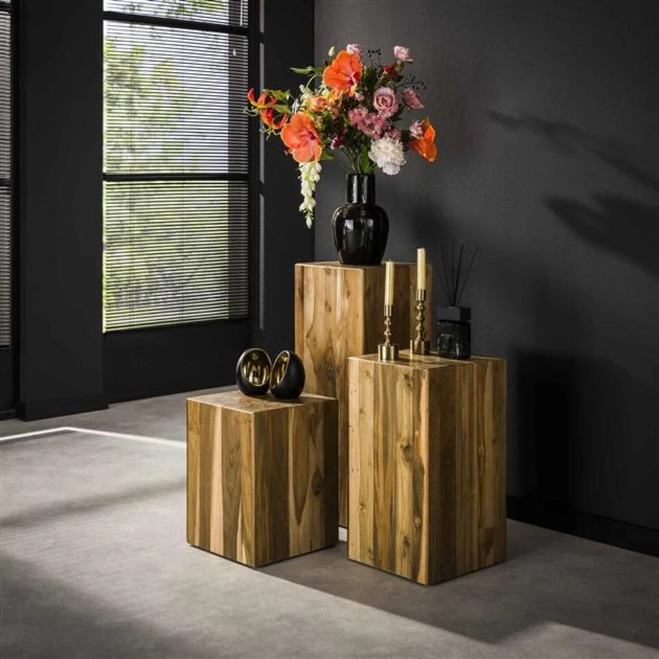 Hoyz Collection - Bloemenzuil Bole 45 Cm - Massief Gerecycled Teakhout 2 Hoyz Collection - Bloemenzuil Bole 45 Cm - Massief Gerecycled Teakhout - Afbeelding 2