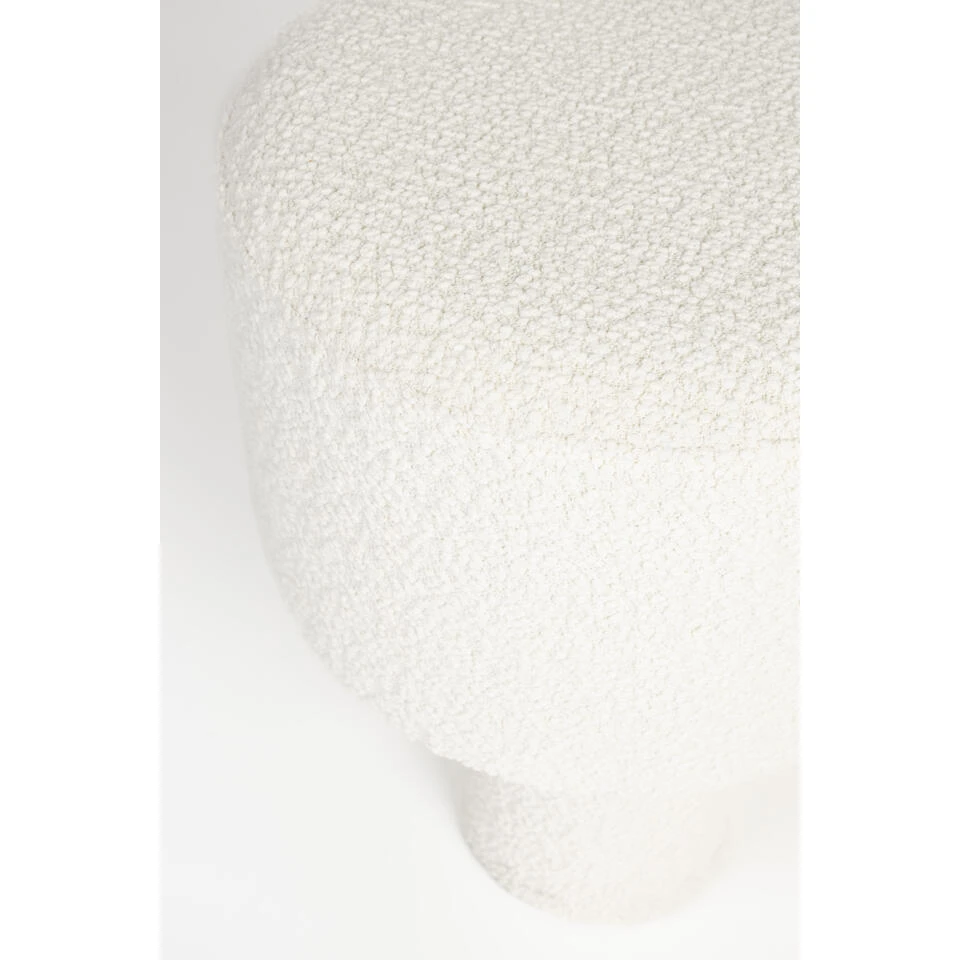 Housecraft Marcos Kruk/ Poef Bouclé Wit 2 Housecraft Marcos Kruk/ Poef Bouclé Wit - Afbeelding 2