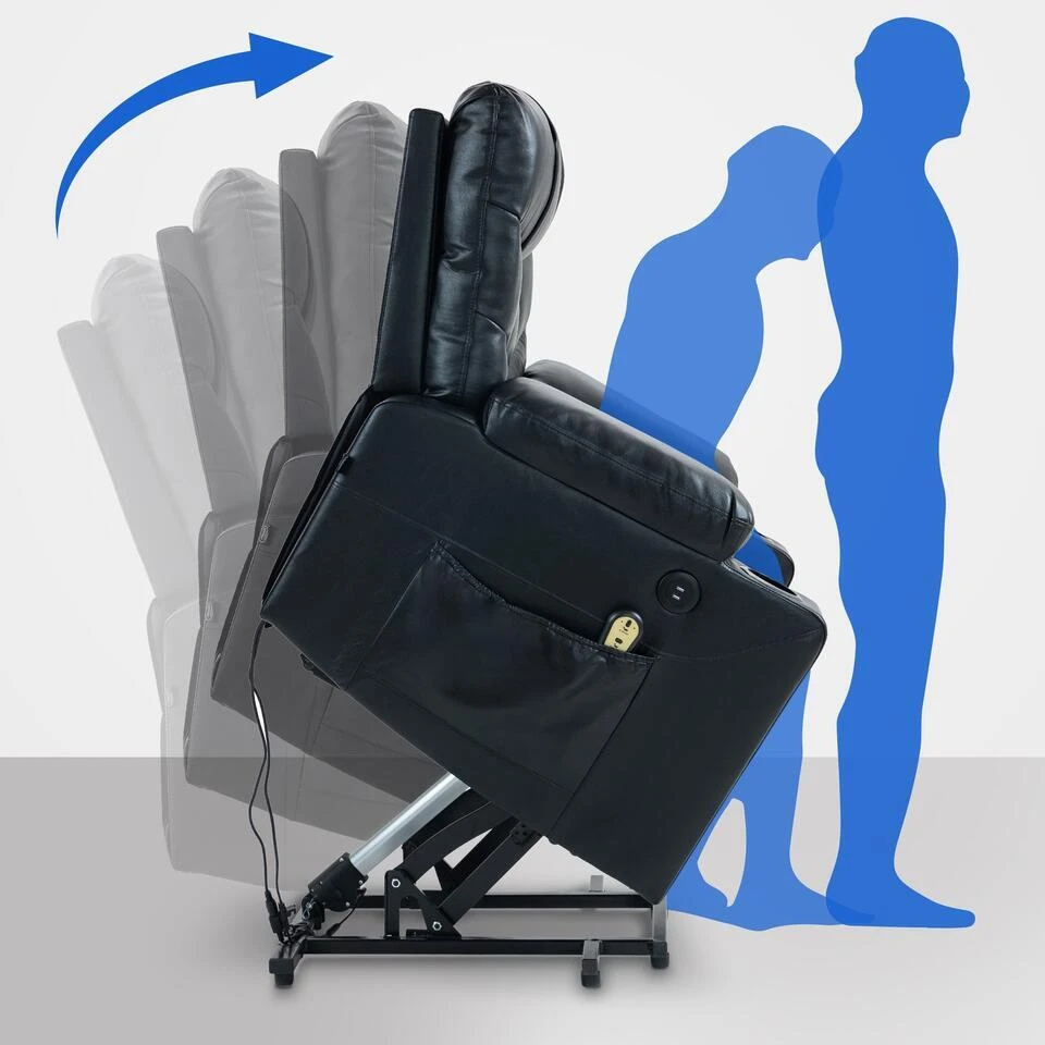 CLP Fauteuil Andover Zwart Frame - Kunstleer - Zwart 4 CLP Fauteuil Andover Zwart Frame - Kunstleer - Zwart - Afbeelding 4