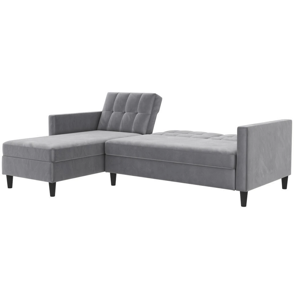 Hartford - 3-zits Slaapbank In Grijs Fluweel 14 Hartford - 3-zits Slaapbank In Grijs Fluweel - Afbeelding 14