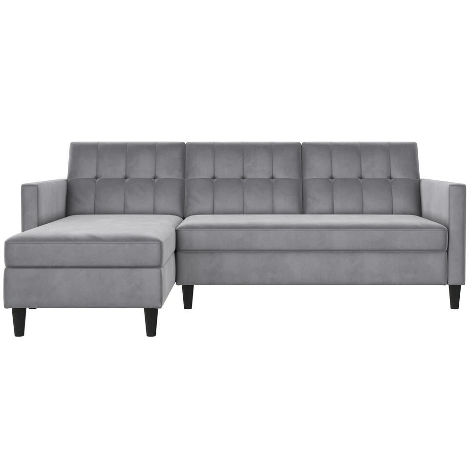 Hartford - 3-zits Slaapbank In Grijs Fluweel 9 Hartford - 3-zits Slaapbank In Grijs Fluweel - Afbeelding 9