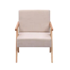 Fauteuil Van Massief Hout En Beige Stof -Leenbakker Winkel a116e759aba84ce79523a022915ede64