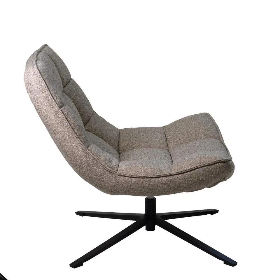 Draaifauteuil Stof/Textiel - Taupe - 86x74x84cm - Mattis 3 Draaifauteuil Stof/Textiel - Taupe - 86x74x84cm - Mattis - Afbeelding 3