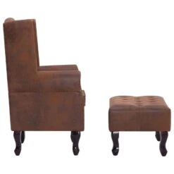 VidaXL Fauteuil En Voetenbank Chesterfield-stijl Kunstsuède Bruin -Leenbakker Winkel a2879054251d4744b17e532ce32deb87