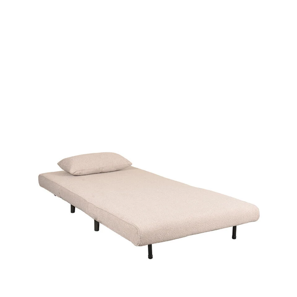 LABEL51 Slaapbank Single Bouclé Naturel/Zwart 3 LABEL51 Slaapbank Single Bouclé Naturel/Zwart - Afbeelding 3